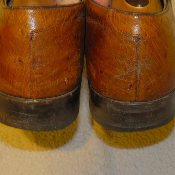 Footjoy Brown Ostrich Leather Loafers 73668 10.5 D
